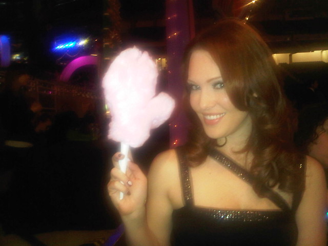 Detroit 187's Erin Cummings and her Michigan Mitten Cotton Candy at the 