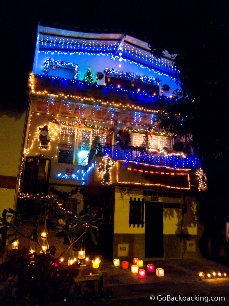 Holiday decorations in Envigado