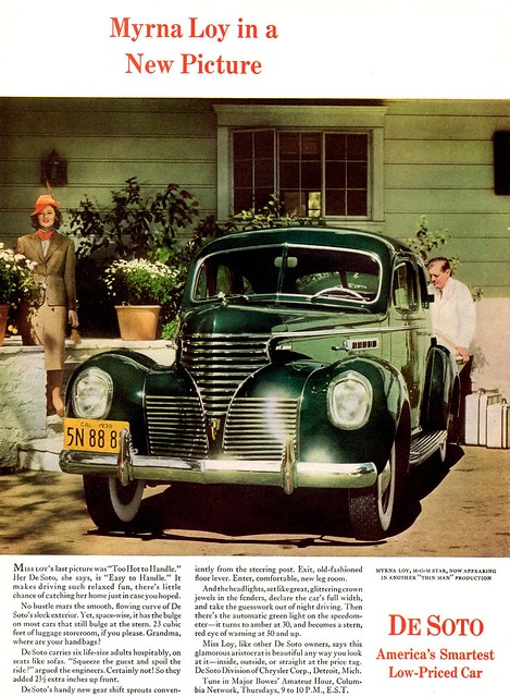 1939 DeSoto Sedan with Myrna Loy