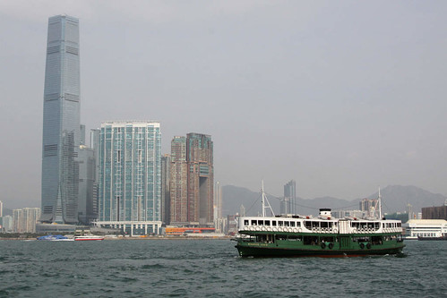Star Ferry 'Morning Star' with the Kowloon side in the background