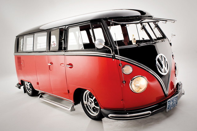 VW Bus lowered custom van photo shoot by Barry Gossage