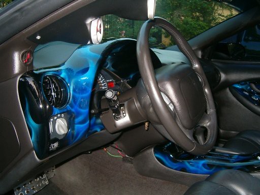 2000 Trans Am Interior custom airbrushed blue fire flames by adamdallascom