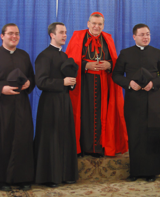Cardinal Burke with seminarians, at Saint Francis de Sales Oratory, in Saint Louis, Missouri, USA