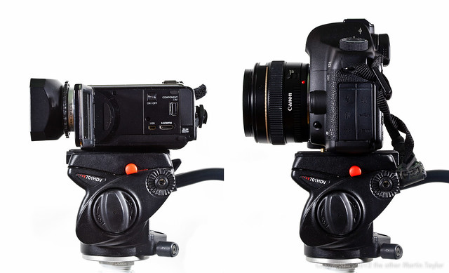 Manfrotto 701HDV with Sanyo FH1 & Canon 5D II