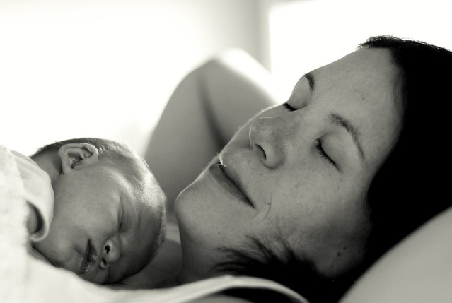 Mother & newborn sleeping