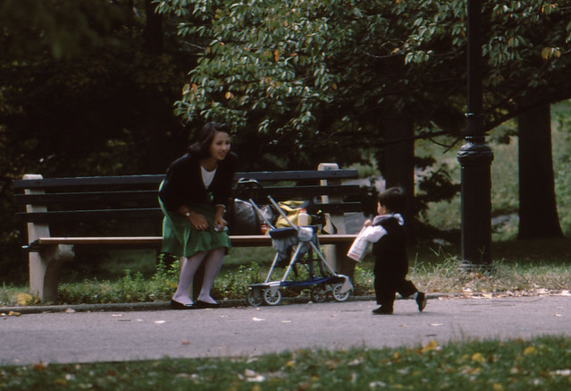 NYC 1987 Central Park - mother and child