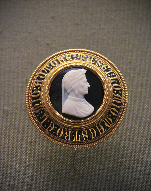 Onyx cameo, bust of Dante, about 1865, Italy