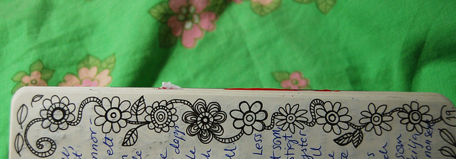 Flower Garland border - on the edge doodle by iHanna