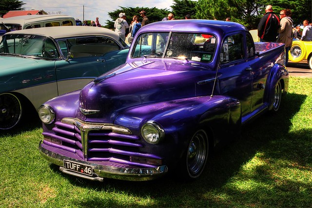 This old Chevy pickup looked amazing in purple