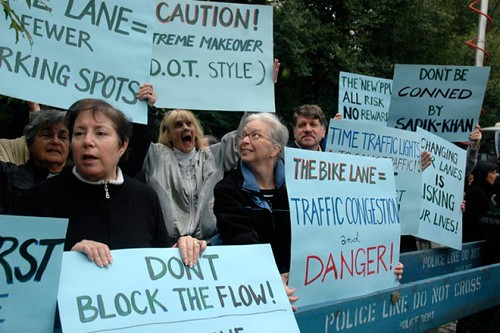 Prospect Park West bicycle lane protest