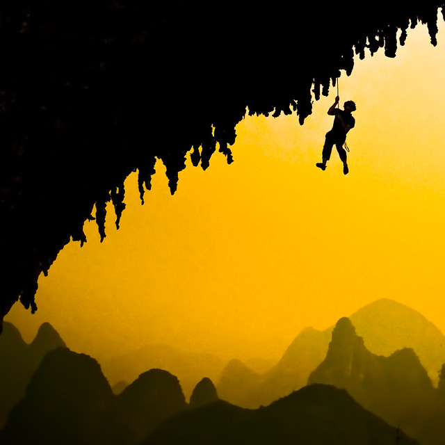 A climber in Yangshuo