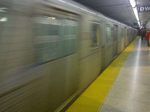 Subway Train Entering Station TTC Toronto