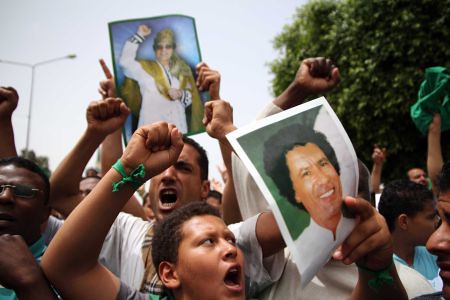 Demonstration in Tripoli supporting the political leadership of Muammar Gaddafi the head of the North African state. The US/NATO forces are using targeted assassination and terror in a failed attempt to subdue the country. by Pan-African News Wire File Photos