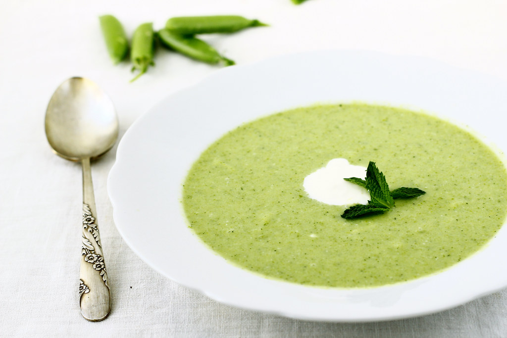 Snap Pea Soup with Mint and Lemon