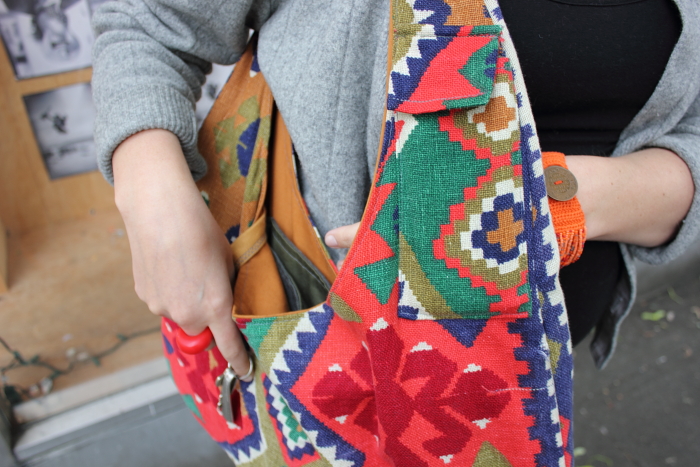 Alicia sewed this bag out of a bed-spread