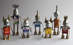 found object robot assemblage sculptures by brian marshall