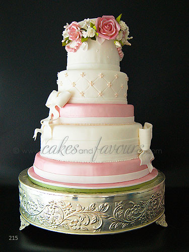 Pink and White Wedding Cake