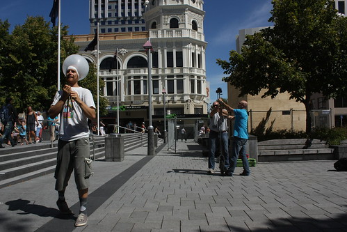  Street Performer  A live street performer in Christchurch, New Zealand