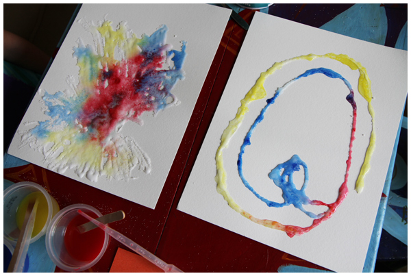 Watercolor Salt Trails Art Activity for Kids