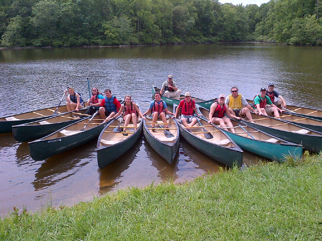 Virginia State Parks staff from central Virginia attend canoe training