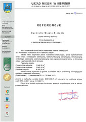 Referencje Urzędu Miejskiego w Bieruniu 2013r. (rozbudowa przedszkola)