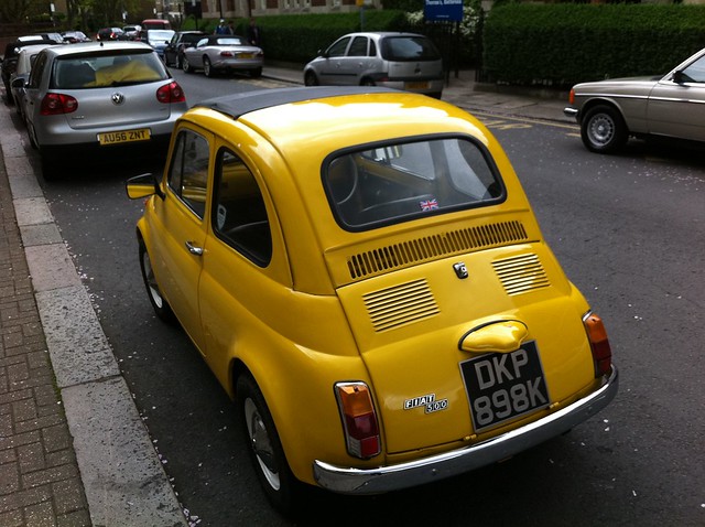Yellow Fiat 500'Topolino' This beautiful little Miss Sunshine was parked