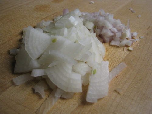 onions and shallot chopped