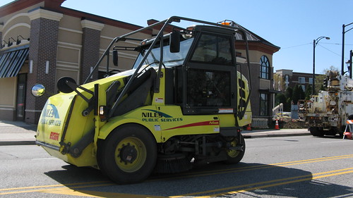 An Elgin Pelican model street sweeper vehicle from the Niles Public Services Company. Niles Illinois USA. March 2012. by Eddie from Chicago
