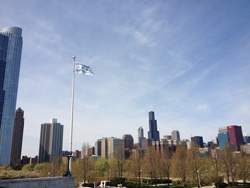 Chicago flag flying high
