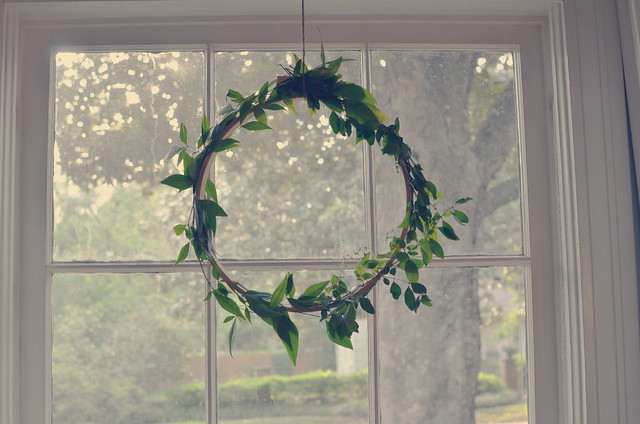 wreath on window