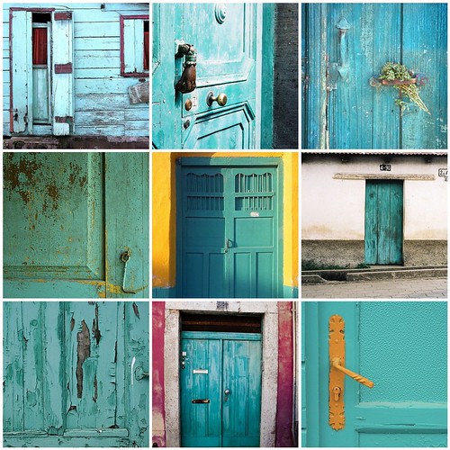 turquoise doors