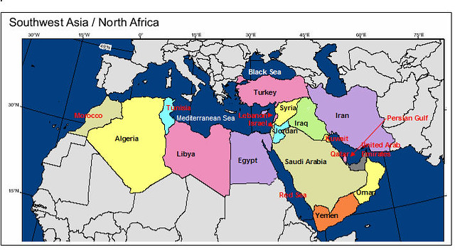 Map Of North Africa Southwest Asia And Central Asia 38