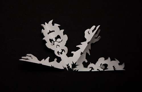 step-6: Sill unfolding Zombie Snowflake Papercraft