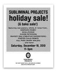 Subliminal Projects Holiday and Bake Sale
