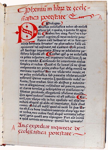 Manuscript rubrication in Gerson, Johannes: De ecclesiastica potestate et de origine iuris et legum tractatus