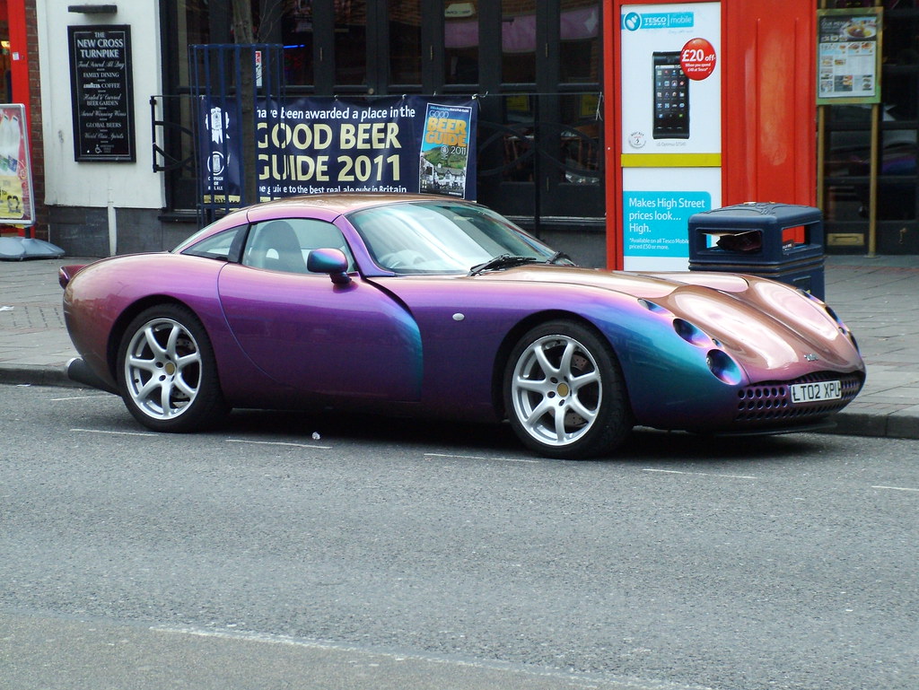 A Purple Tvr Tuscan Speed 6 Targa Roof English Built High Days And Holidays Roof Off Listen To The Noise Super Cars Dream Cars Cars