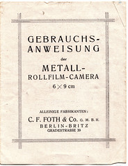 Gebrauchsanweisung Metall-Rollfilm-Camera 6x9 (Foth Brochure 4)