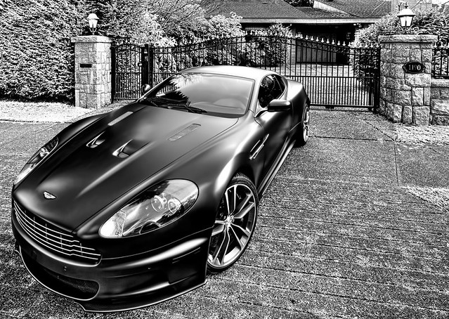 Aston Martin DBS HDR Black and White Infrared
