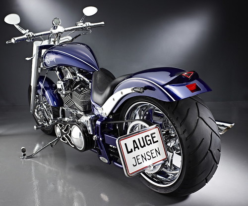 Dark blue Lague Jensen custom bike