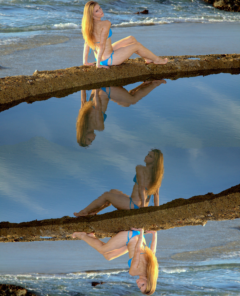 Beautiful Swimsuit Bikini Model 
Reflections Mirrored