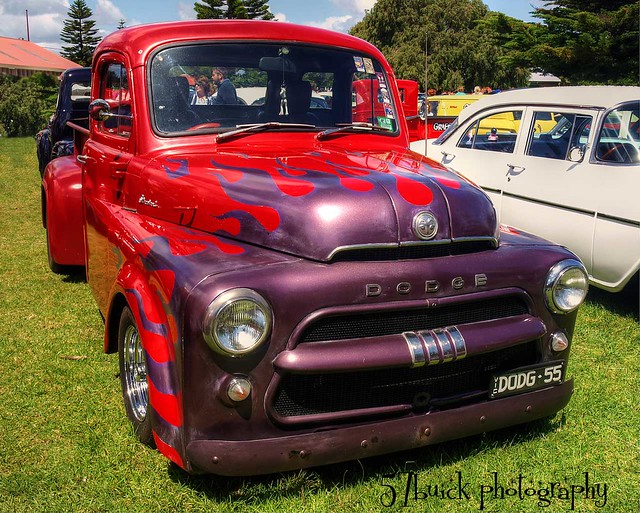 1955 Dodge Pickup The purple flames look great on this red Dodge pickup