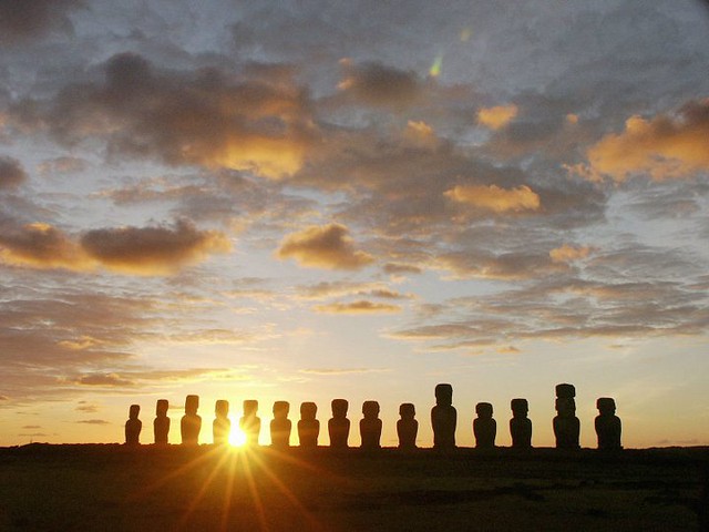 Moais at Dawn, Ahu Tongariki, Easter Island, (Chile)