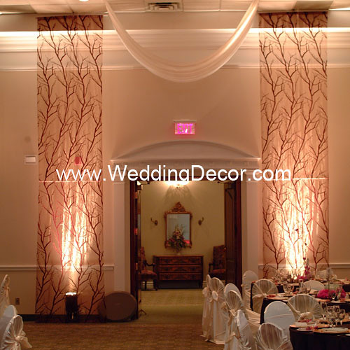 Brown Fuchsia Wedding Reception Entrance Decor 