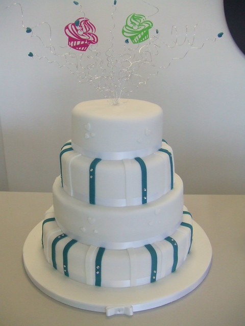 CAKE Teal wedding cake by Stacey