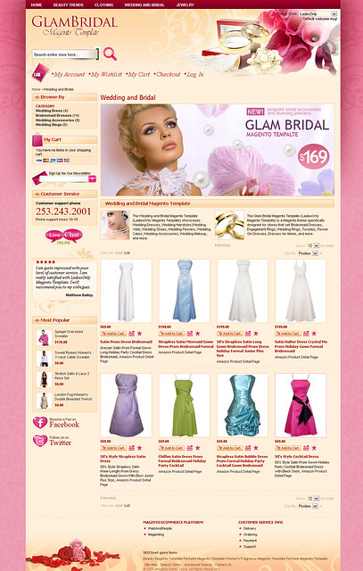 The Wedding and Bridal Magento Template LadiesOnly Magento Template 