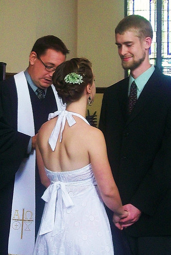 Saying their vows