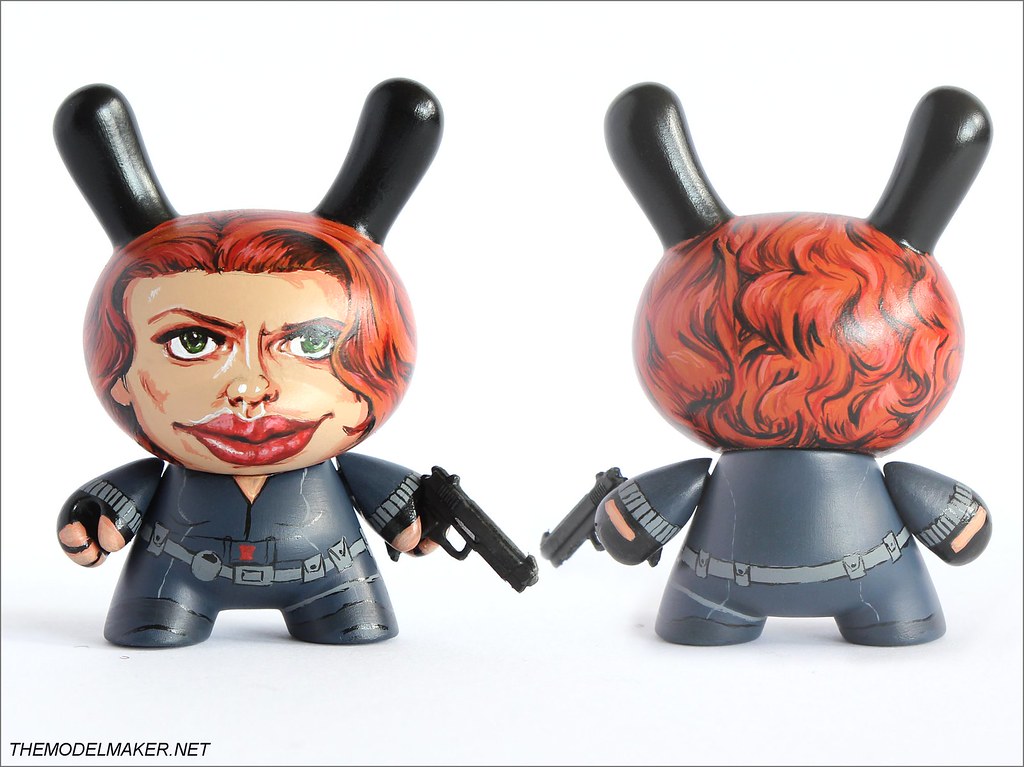 Scarlett Johansson as Black Widow customized Kidrobot Dunny vinyl toys