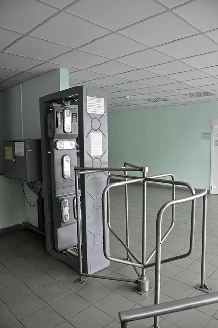 radiation tester in the Chernobyl workers' cafeteria