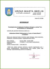 Referencje Urzędu Miasta Imielin 2006r.