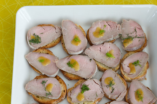 Nami-Nami Easter Brunch 2012: Crostini with dill-marinated pork
